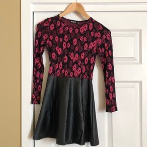 Kidpik Girls fit and flare leather dress